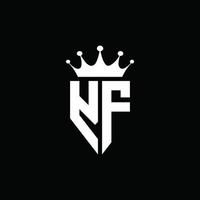 yf-Logo-Monogramm-Emblem-Stil mit Kronenform-Designvorlage vektor