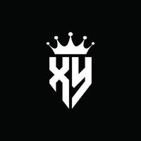 xy logotyp monogram emblem stil med krona form formgivningsmall vektor