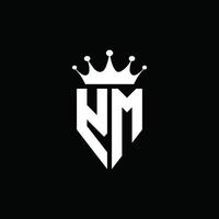 ym Logo-Monogramm-Emblem-Stil mit Kronenform-Designvorlage vektor