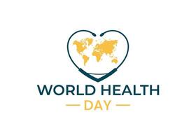 Welt Gesundheit Tag Illustration Logo Design , einfach Illustration von Gesundheit Tag mit eben Farben vektor