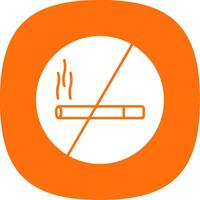 Nein Rauchen Glyphe Kurve Symbol vektor