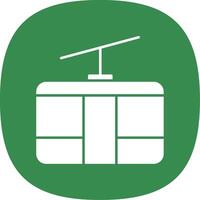 Seilbahn Glyphe Kurve Symbol vektor