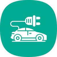 elektrisch Auto Glyphe Kurve Symbol vektor