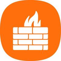 Firewall Glyphe Kurve Symbol vektor