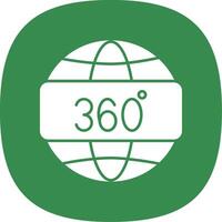 360 se glyf kurva ikon vektor