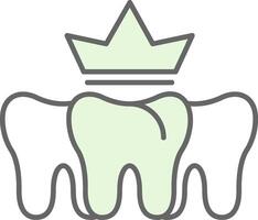 dental krona fylla ikon vektor