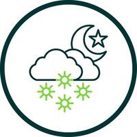 Nacht Schnee Linie Kreis Symbol vektor