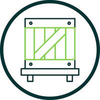 hölzern Box Linie Kreis Symbol vektor