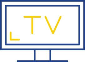TV-Linie zweifarbiges Symbol vektor