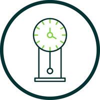 Jahrgang Uhr Linie Kreis Symbol vektor