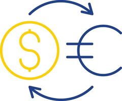 Geldwechsellinie zweifarbiges Symbol vektor