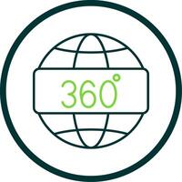 360 Aussicht Linie Kreis Symbol vektor