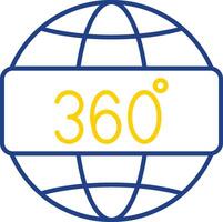 360 Aussicht Linie zwei Farbe Symbol vektor