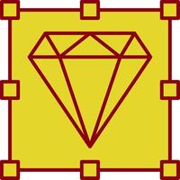 Diamant Glyphe Kurve Symbol vektor