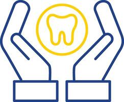 Dental Pflege Linie zwei Farbe Symbol vektor