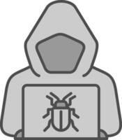 Hackerlinie zweifarbiges Symbol vektor