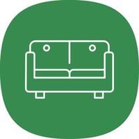 Sofa Bett Linie Kurve Symbol vektor