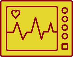 EKG Maschine Linie zwei Farbe Symbol vektor