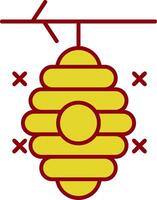 Bienenstocklinie zweifarbiges Symbol vektor