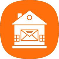 Haus Mail Glyphe Kurve Symbol vektor