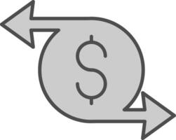 pengar överföra fylla ikon vektor