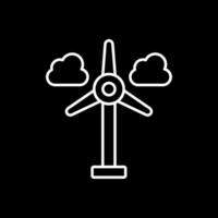 Wind Turbine Linie invertiert Symbol vektor