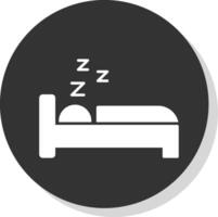 sömn glyf grå cirkel ikon vektor