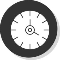 Uhr Glyphe grau Kreis Symbol vektor