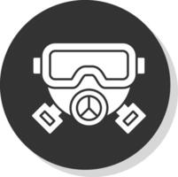 Gas Maske Glyphe grau Kreis Symbol vektor