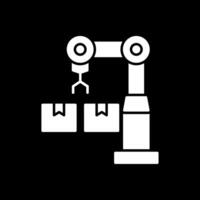 industriell Roboter Glyphe invertiert Symbol vektor