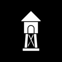 vakttorn glyf omvänd ikon vektor