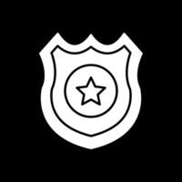 Polizeiabzeichen Glyphe umgekehrtes Symbol vektor