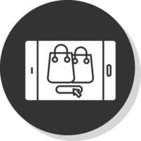 E-Commerce Glyphe grau Kreis Symbol vektor