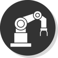 Roboter Arm Glyphe grau Kreis Symbol vektor