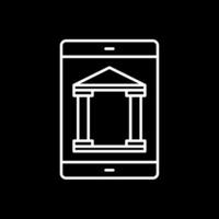 Invertiertes Symbol für mobile Banking-Linie vektor