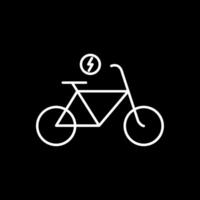 elektrisk cykel linje omvänd ikon vektor