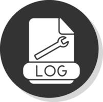 Log Format Glyphe grau Kreis Symbol vektor