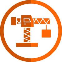Kran Glyphe Orange Kreis Symbol vektor