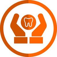 Dental Pflege Glyphe Orange Kreis Symbol vektor