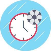 fotboll tid platt blå cirkel ikon vektor