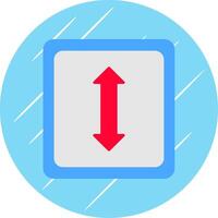 dubbel- pil platt blå cirkel ikon vektor