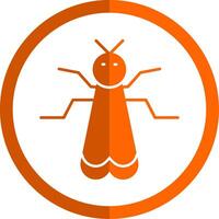 insekt glyf orange cirkel ikon vektor