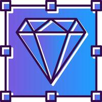 diamant lutning fylld ikon vektor