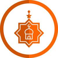 eid Feier Glyphe Orange Kreis Symbol vektor