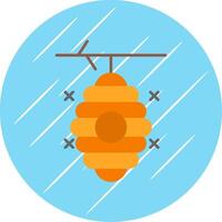 Bienenstock eben Blau Kreis Symbol vektor