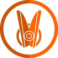 Wäscheklammer Glyphe Orange Kreis Symbol vektor