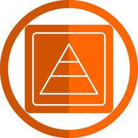 pyramid glyf orange cirkel ikon vektor