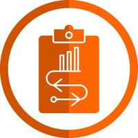 Marketing Strategie Glyphe Orange Kreis Symbol vektor