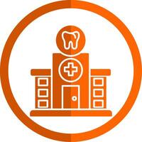 dental klinik glyf orange cirkel ikon vektor