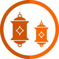 Beleuchtung Glyphe Orange Kreis Symbol vektor